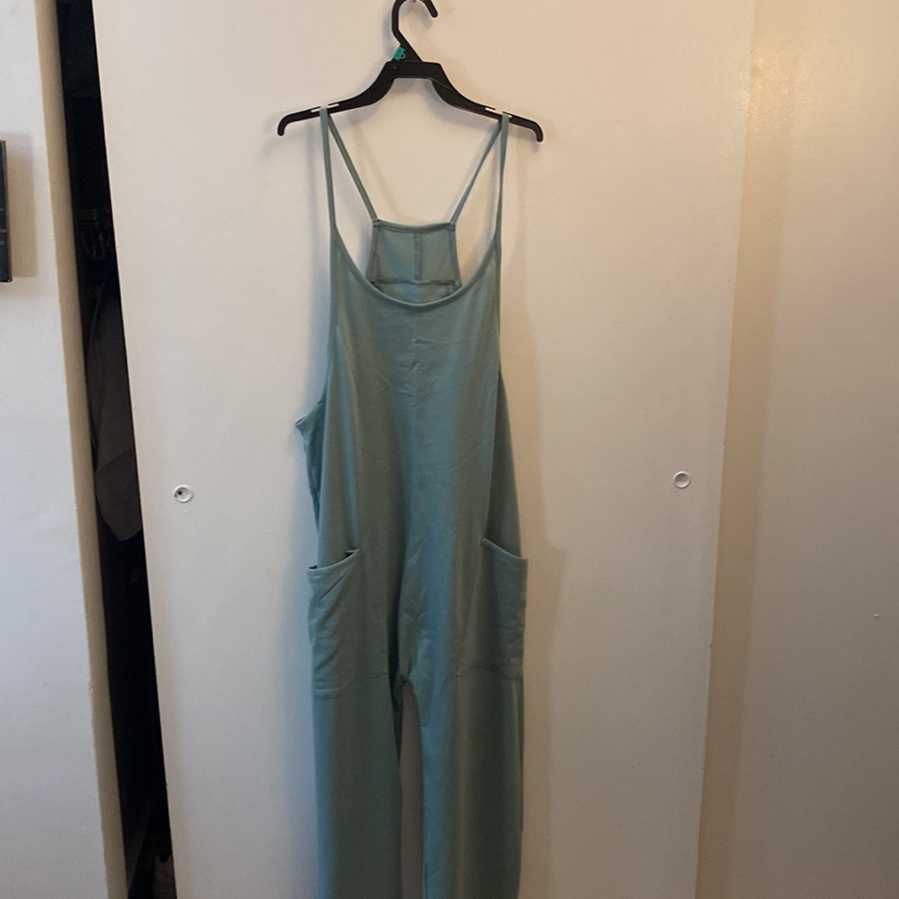 Mint Green Soft Jumpsuit - Picture 3 of 3